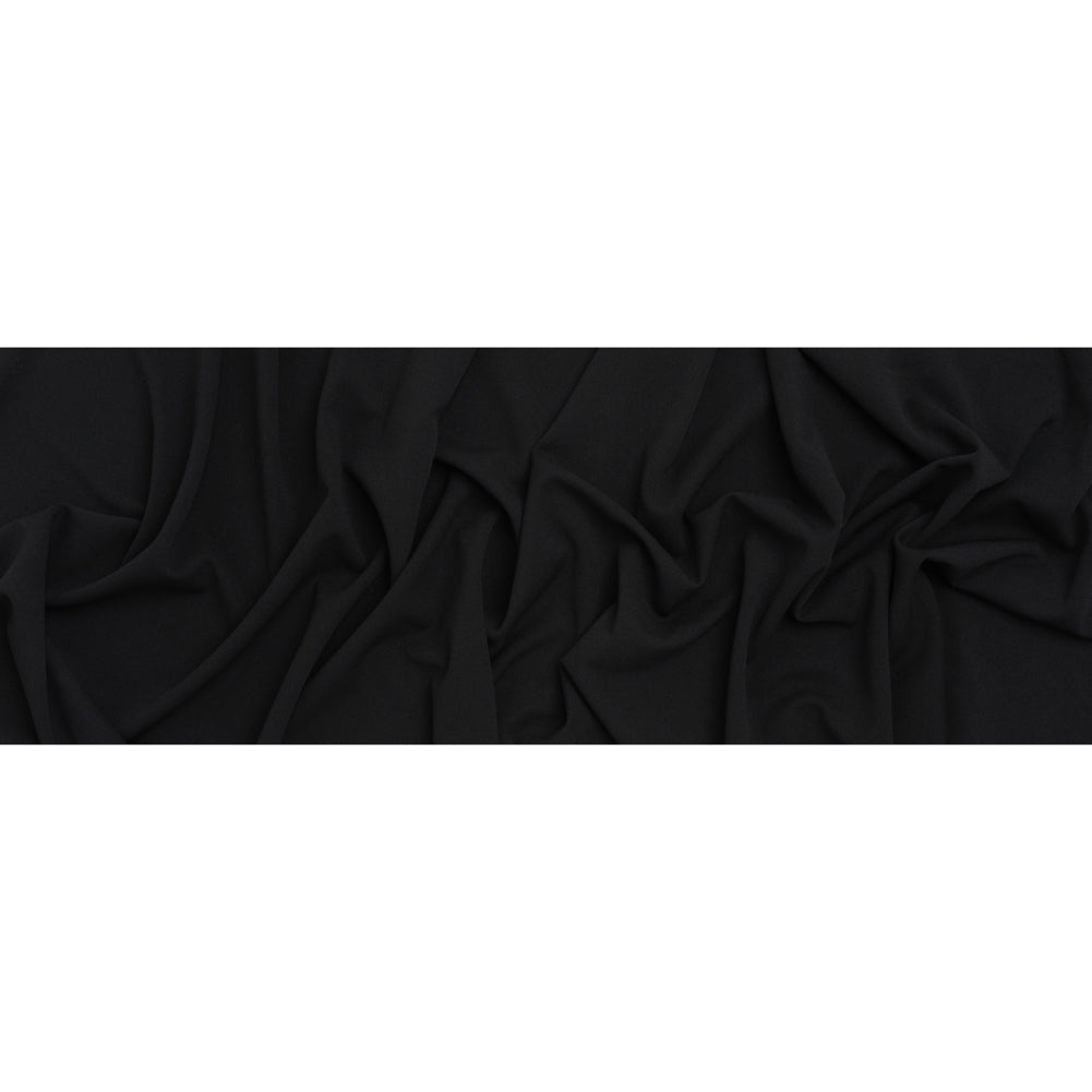 Stretch Polyester Crepe Scuba Knit - Black - Designer Deadstock - Full Stretch Polyester Crepe Scuba Knit - Black - Designer Deadstock - Full