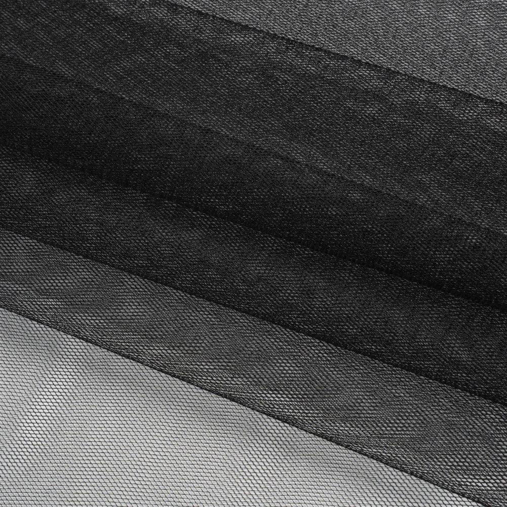 Stiff Polyester Tulle - Black - Deadstock - Folded Stiff Polyester Tulle - Black - Deadstock - Folded