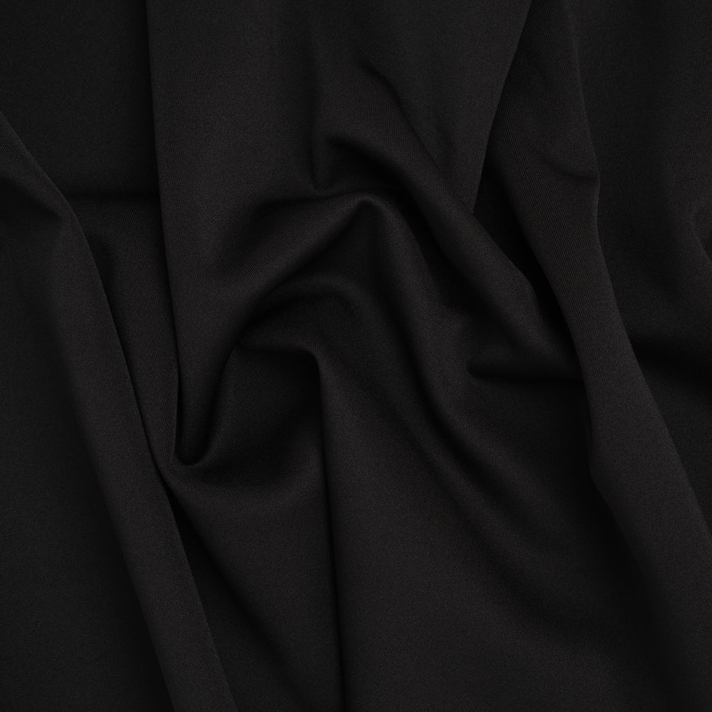 Stretch Polyester Scuba Knit - Black - Designer Deadstock Stretch Polyester Scuba Knit - Black - Designer Deadstock