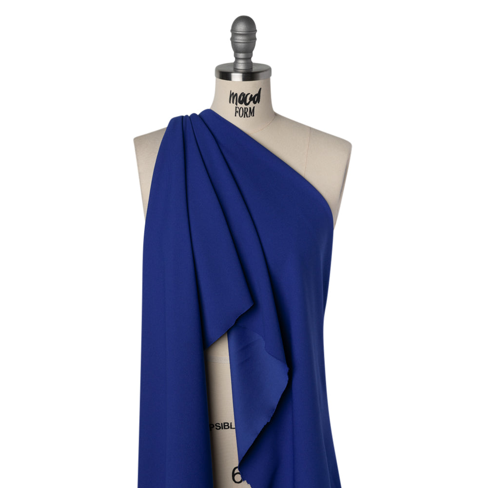Stretch Polyester Crepe Scuba Knit - Royal Blue - Designer Deadstock - Drape Stretch Polyester Crepe Scuba Knit - Royal Blue - Designer Deadstock - Drape