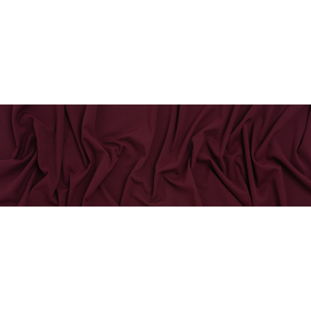 Stretch Polyester Crepe Scuba Knit - Wine Purple - Designer Deadstock - Full Stretch Polyester Crepe Scuba Knit - Wine Purple - Designer Deadstock - Full