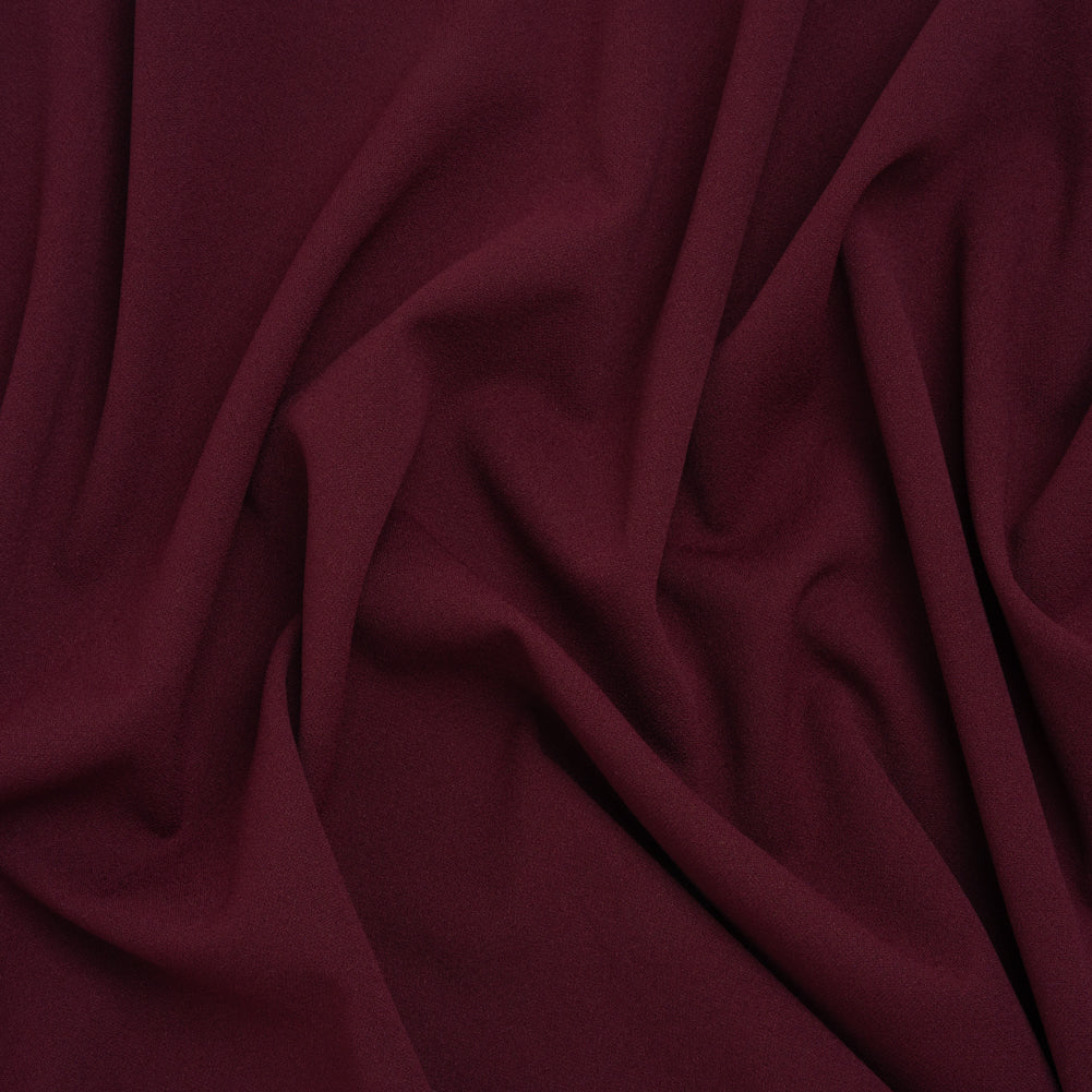 Stretch Polyester Crepe Scuba Knit - Wine Purple - Designer Deadstock Stretch Polyester Crepe Scuba Knit - Wine Purple - Designer Deadstock
