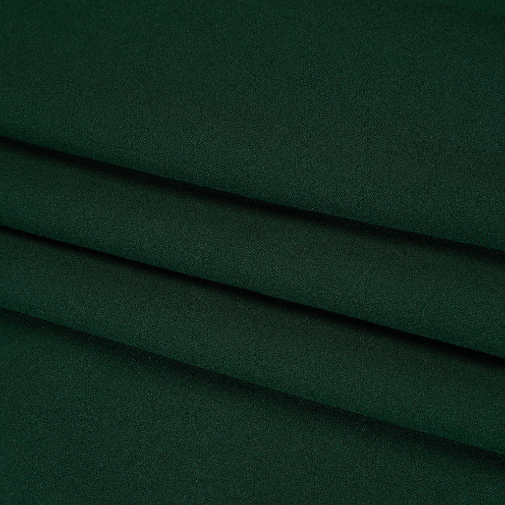 Stretch Polyester Crepe Double Knit - Hunter Green - Designer Deadstock - Folded Stretch Polyester Crepe Double Knit - Hunter Green - Designer Deadstock - Folded