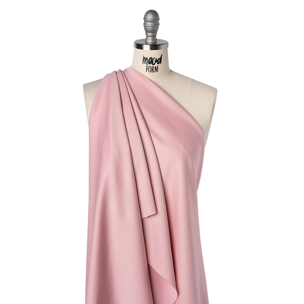 Stretch Polyester Crepe Double Knit - Blush Pink - Designer Deadstock - Drape Stretch Polyester Crepe Double Knit - Blush Pink - Designer Deadstock - Drape