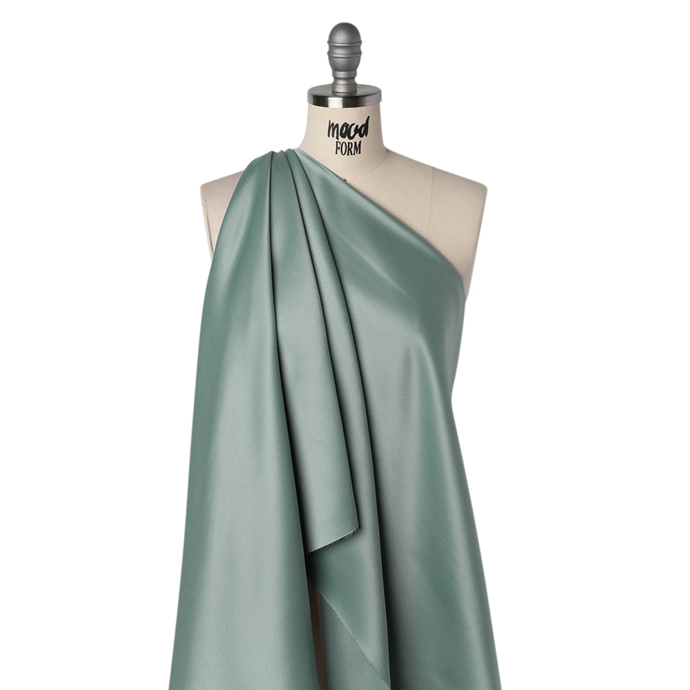 Polyester Satin - Pale Blue - Designer Deadstock - Drape Polyester Satin - Pale Blue - Designer Deadstock - Drape