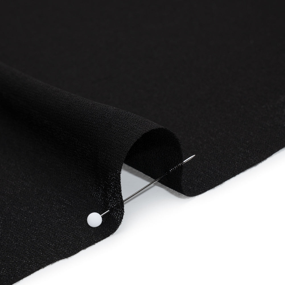 Polyester Georgette - Black - Designer Deadstock - Detail Polyester Georgette - Black - Designer Deadstock - Detail