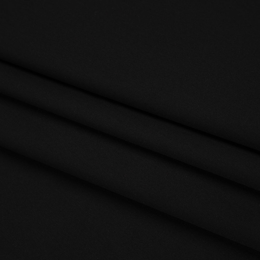 Stretch Polyester Plisse - Black and Metallic Blue - Designer Deadstock Folded Stretch Polyester Plisse - Black and Metallic Blue - Designer Deadstock Folded