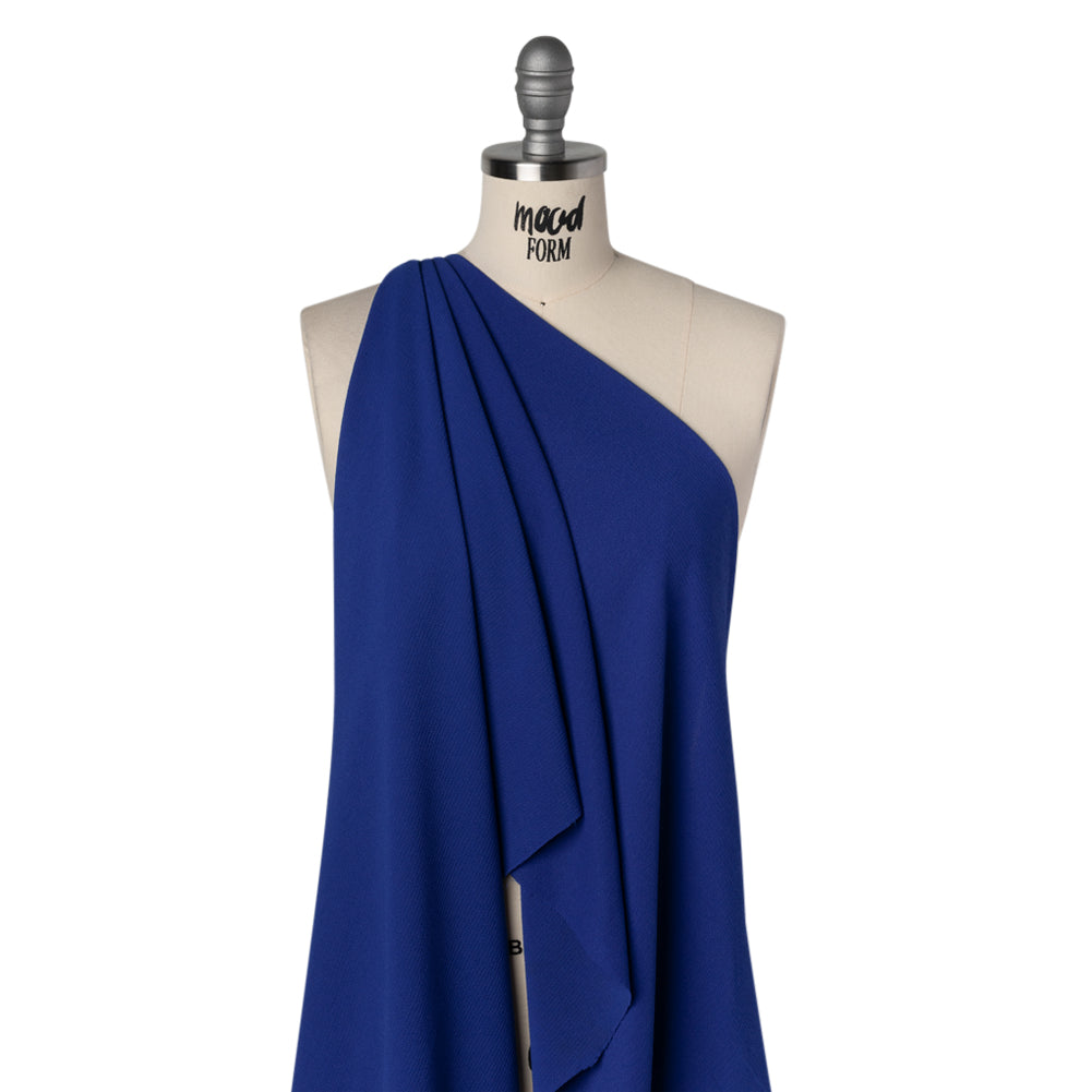 Stretch Polyester Bubble Crepe - Royal Blue - Designer Deadstock - Drape Stretch Polyester Bubble Crepe - Royal Blue - Designer Deadstock - Drape