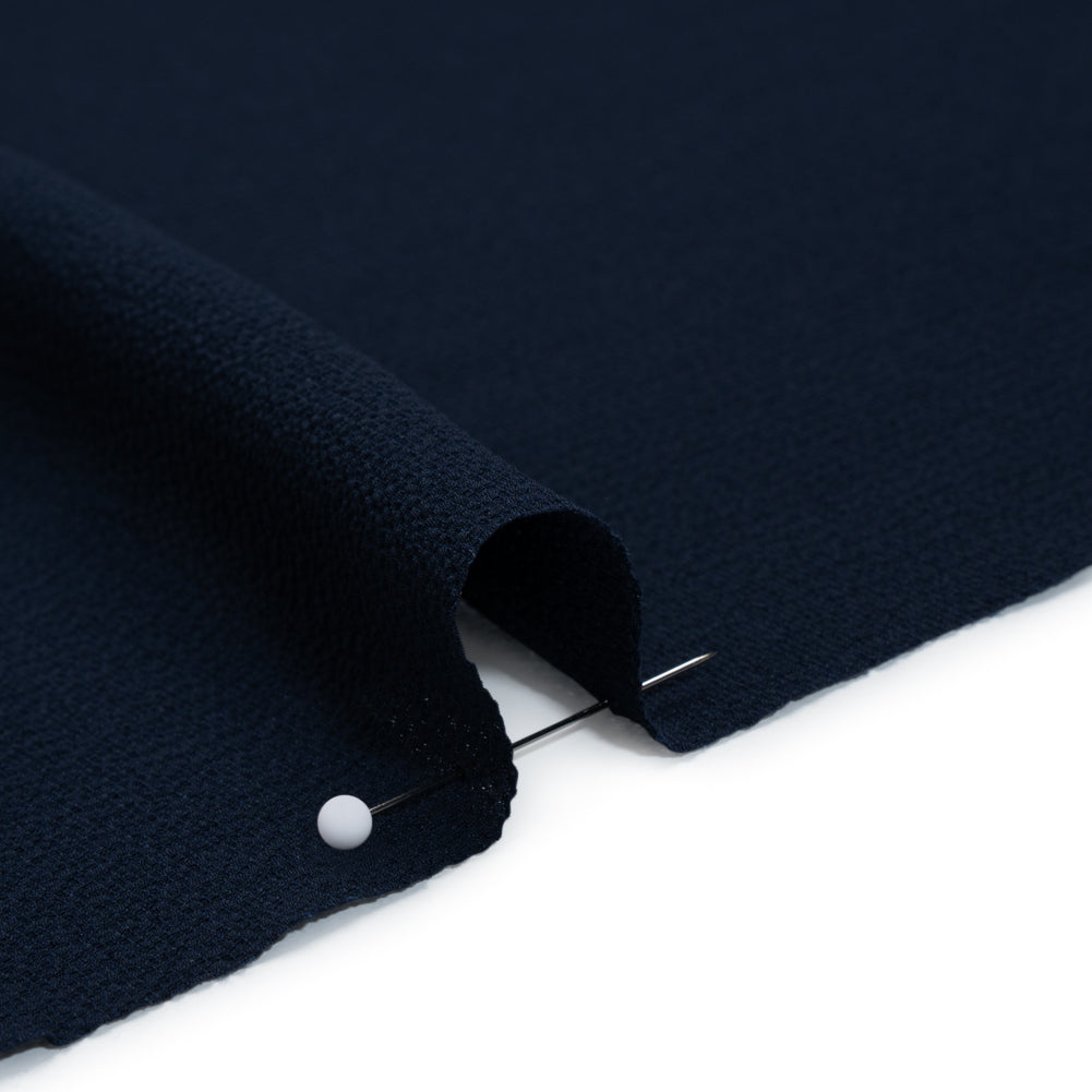 Stretch Polyester Bubble Crepe - Dark Navy Blue - Designer Deadstock - Detail Stretch Polyester Bubble Crepe - Dark Navy Blue - Designer Deadstock - Detail