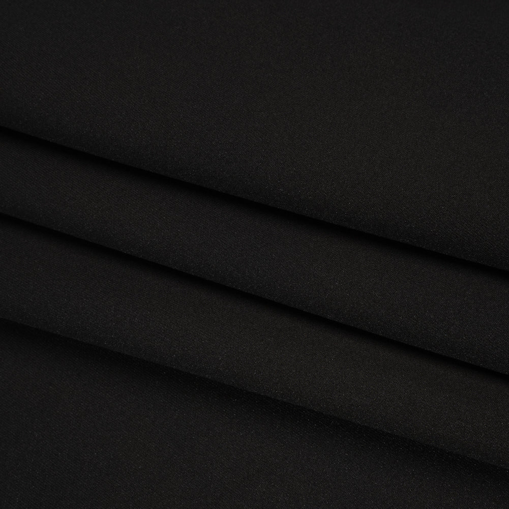 Polyester Scuba Knit - Black - Designer Deadstock - Folded Polyester Scuba Knit - Black - Designer Deadstock - Folded