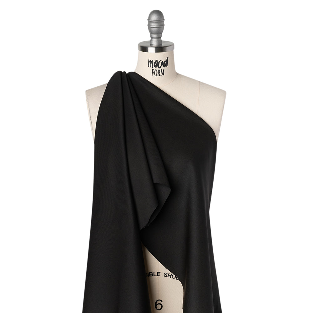 Polyester Scuba Knit - Black - Designer Deadstock - Drape Polyester Scuba Knit - Black - Designer Deadstock - Drape