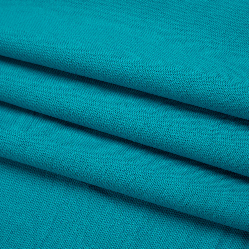 Rayon and Linen Woven - Bright Aqua Blue - Deadstock - Folded Rayon and Linen Woven - Bright Aqua Blue - Deadstock - Folded