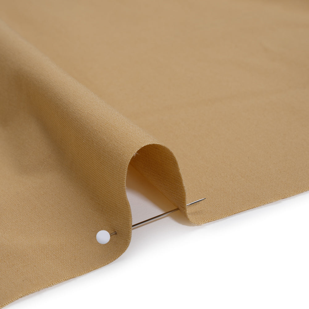Stretch Polyester and Cotton Poplin - Camel Brown - Designer Deadstock - Detail Stretch Polyester and Cotton Poplin - Camel Brown - Designer Deadstock - Detail