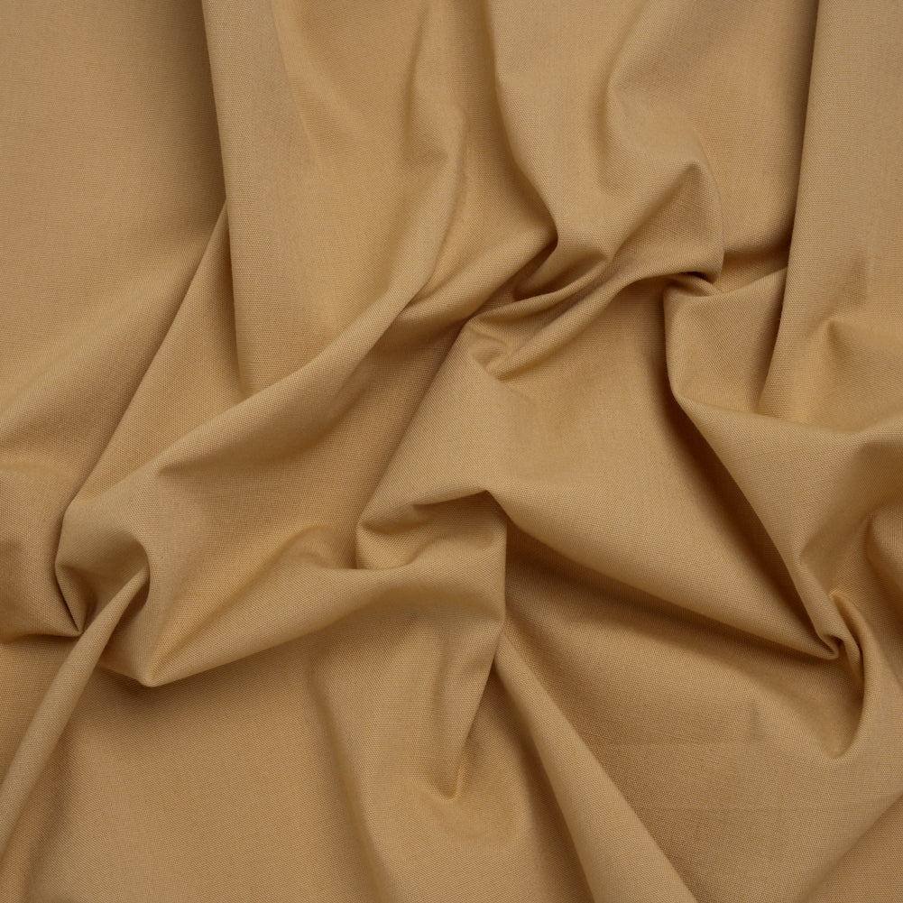Stretch Polyester and Cotton Poplin - Camel Brown - Designer Deadstock Stretch Polyester and Cotton Poplin - Camel Brown - Designer Deadstock
