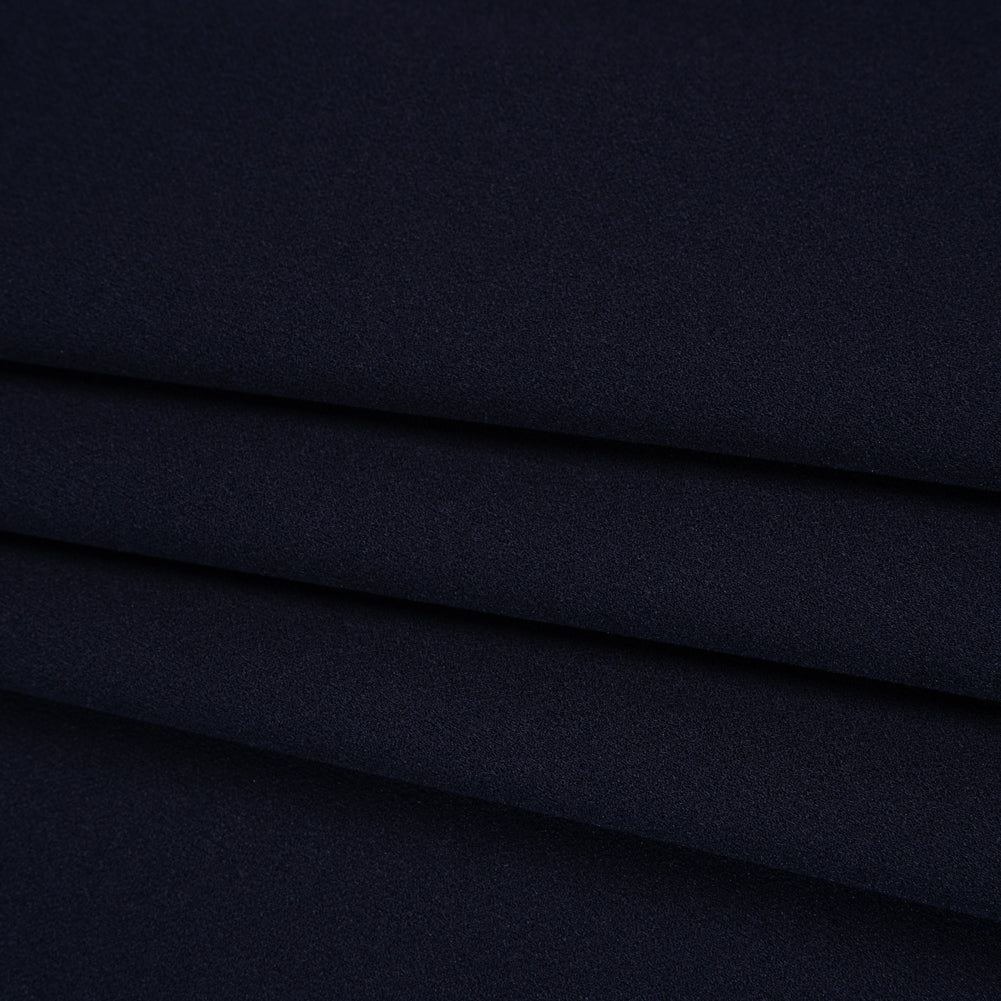 Stretch Polyester Crepe Double Knit - Twilight Blue - Designer Deadstock - Folded Stretch Polyester Crepe Double Knit - Twilight Blue - Designer Deadstock - Folded