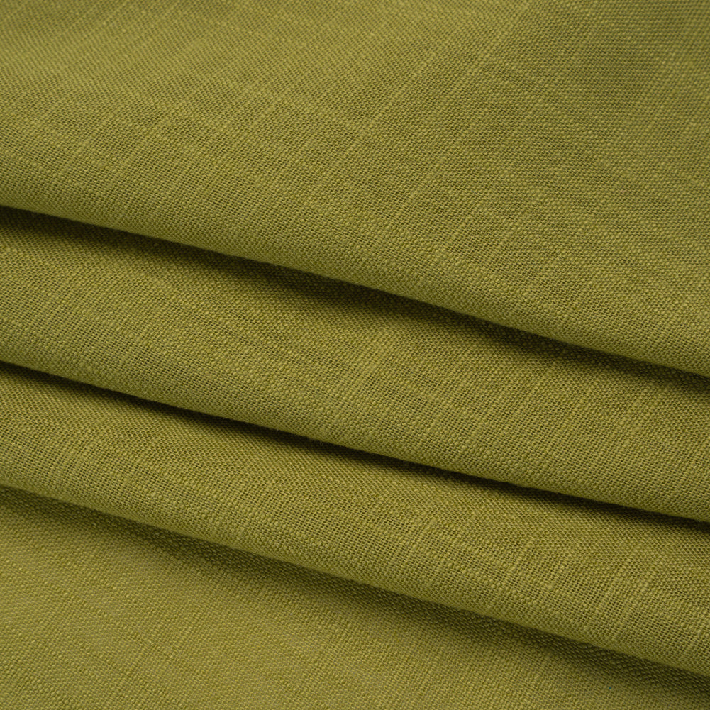 Slubbed Polyester Woven - Olive Green - Deadstock - Folded Slubbed Polyester Woven - Olive Green - Deadstock - Folded
