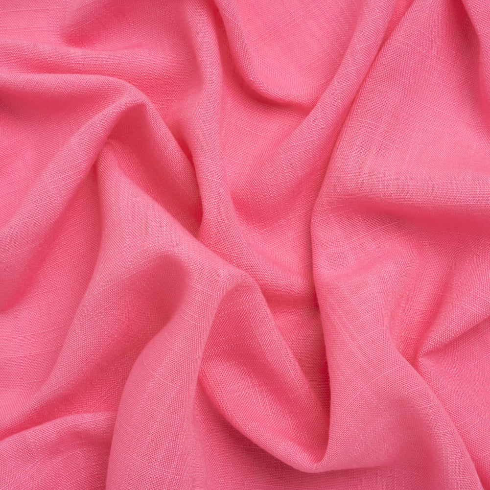Slubbed Polyester Woven- Hot Pink - Deadstock Slubbed Polyester Woven- Hot Pink - Deadstock