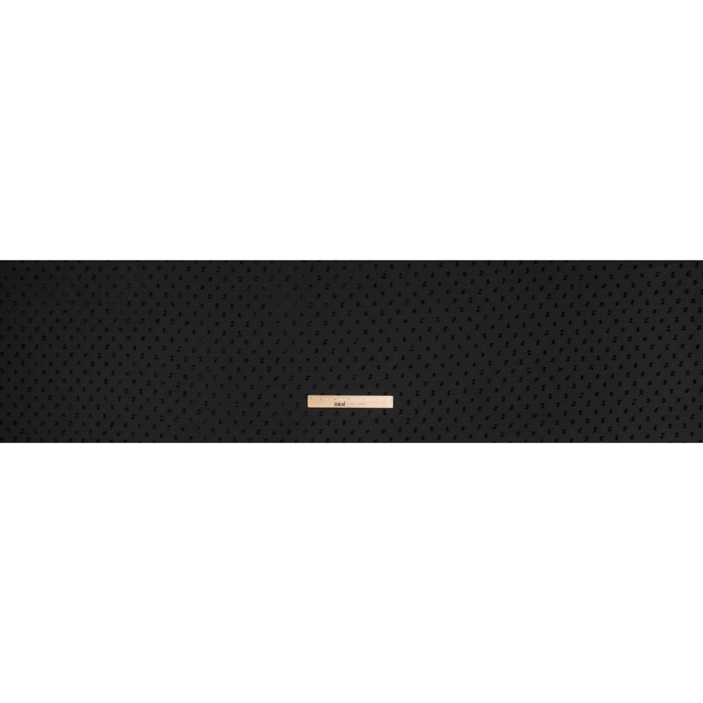 Metallic Swiss Dot Polyester Satin - Black - Designer Deadstock - Full Metallic Swiss Dot Polyester Satin - Black - Designer Deadstock - Full