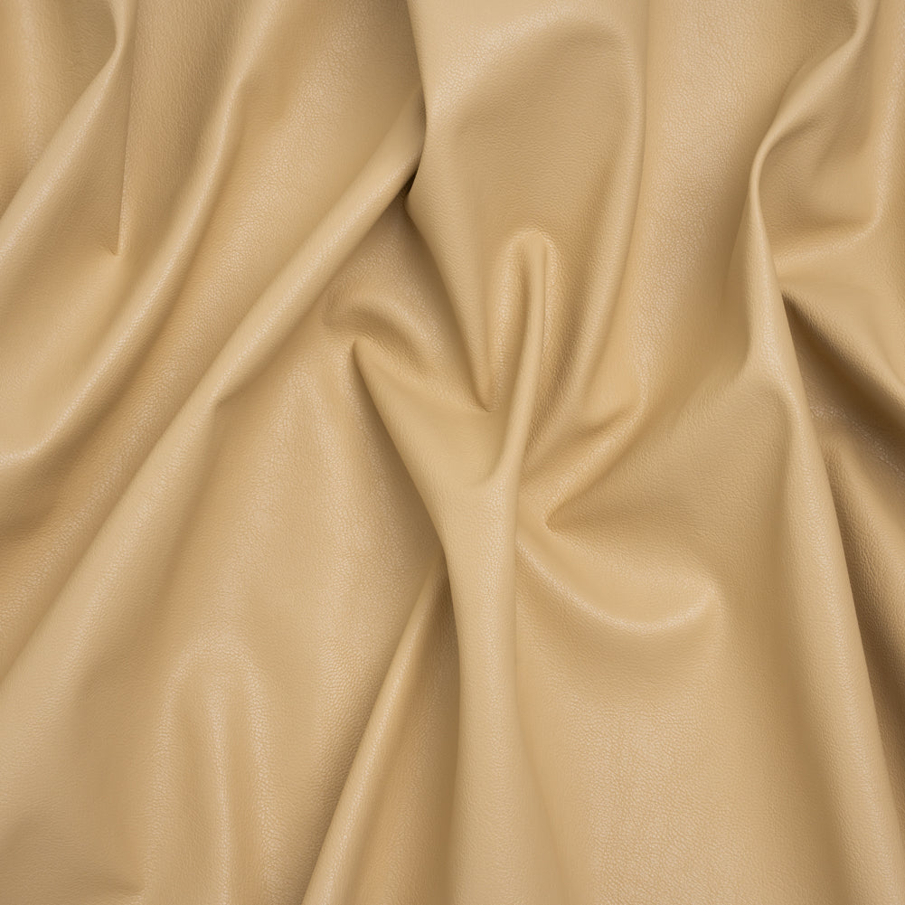 Pebbled Faux Leather with Recycled Polyester Faux Suede Backing - Beige Pebbled Faux Leather with Recycled Polyester Faux Suede Backing - Beige