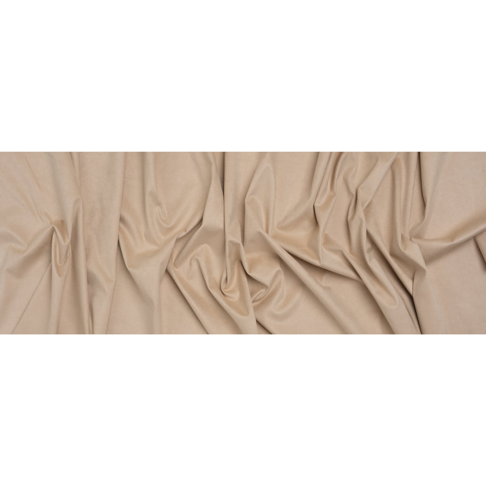 Stretch Recycled Polyester Faux Suede - Pale Beige - Full Stretch Recycled Polyester Faux Suede - Pale Beige - Full