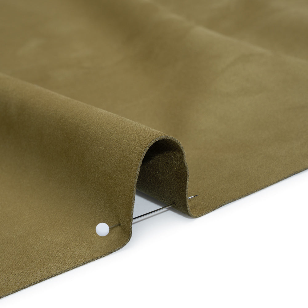 Stretch Recycled Polyester Faux Suede - Olive Detail Stretch Recycled Polyester Faux Suede - Olive Detail