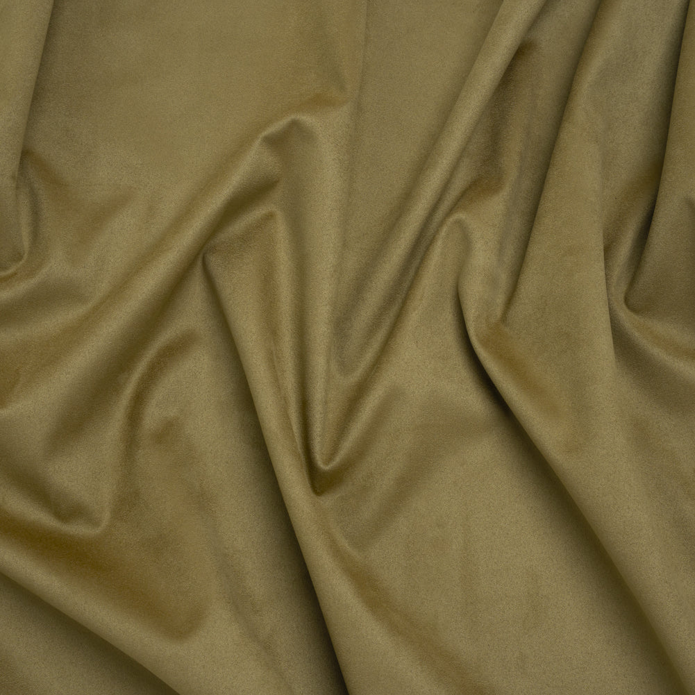 Stretch Recycled Polyester Faux Suede - Olive Stretch Recycled Polyester Faux Suede - Olive