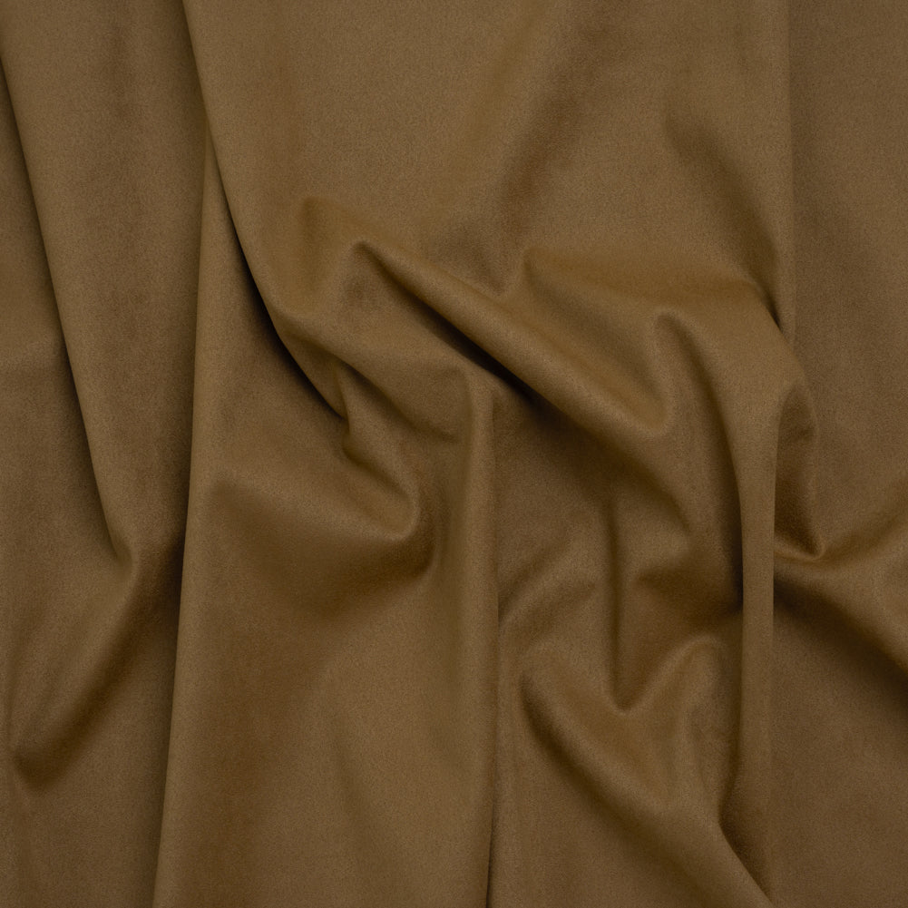 Stretch Recycled Polyester Faux Suede - Brown Stretch Recycled Polyester Faux Suede - Brown
