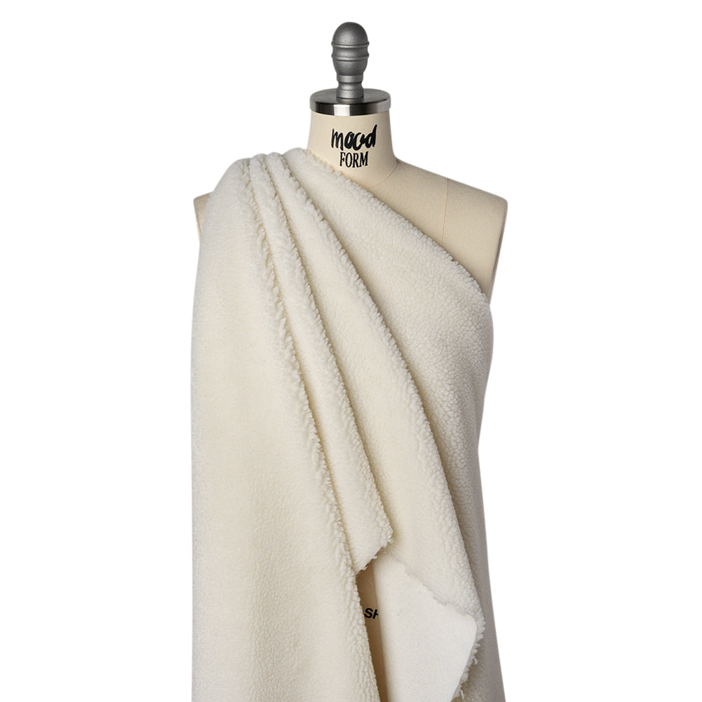 Recycled Polyester Faux Shearling - Off-White Drape Recycled Polyester Faux Shearling - Off-White Drape