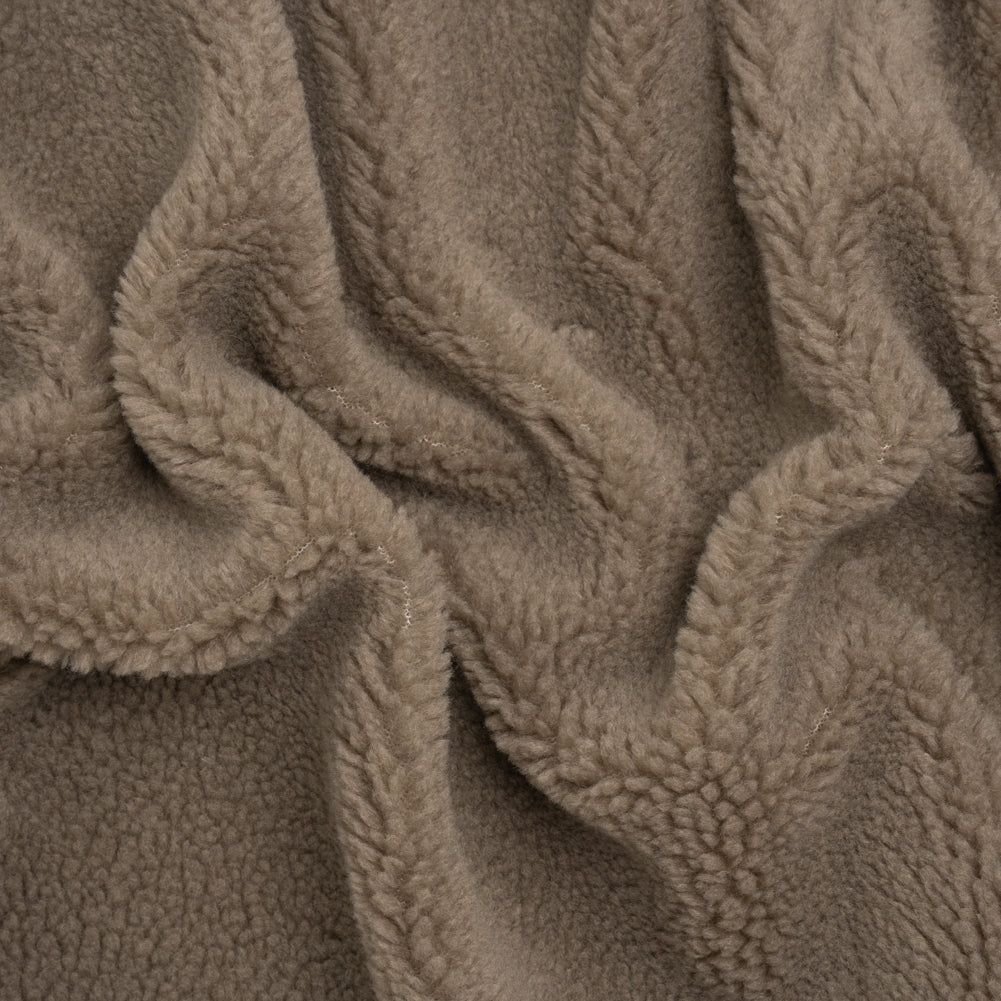 Recycled Polyester Faux Shearling - Gray Recycled Polyester Faux Shearling - Gray