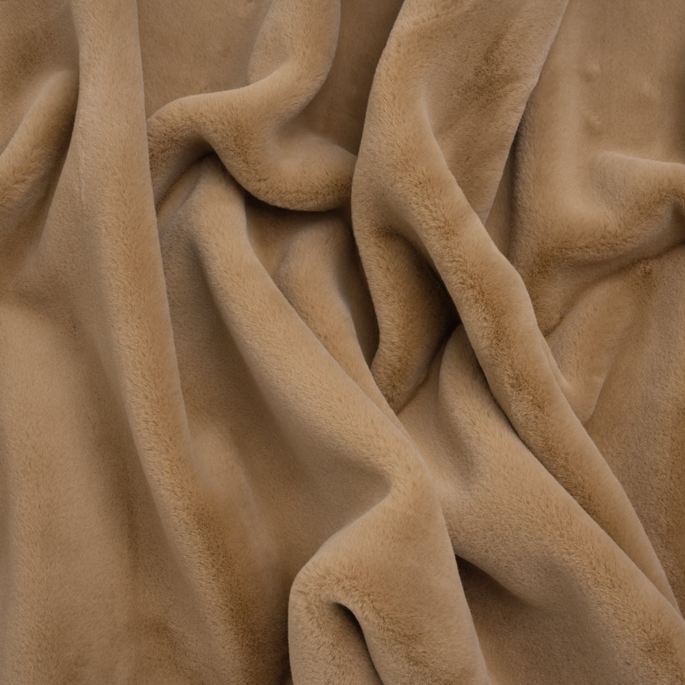 Recycled Polyester Faux Rabbit Fur - Beige Recycled Polyester Faux Rabbit Fur - Beige