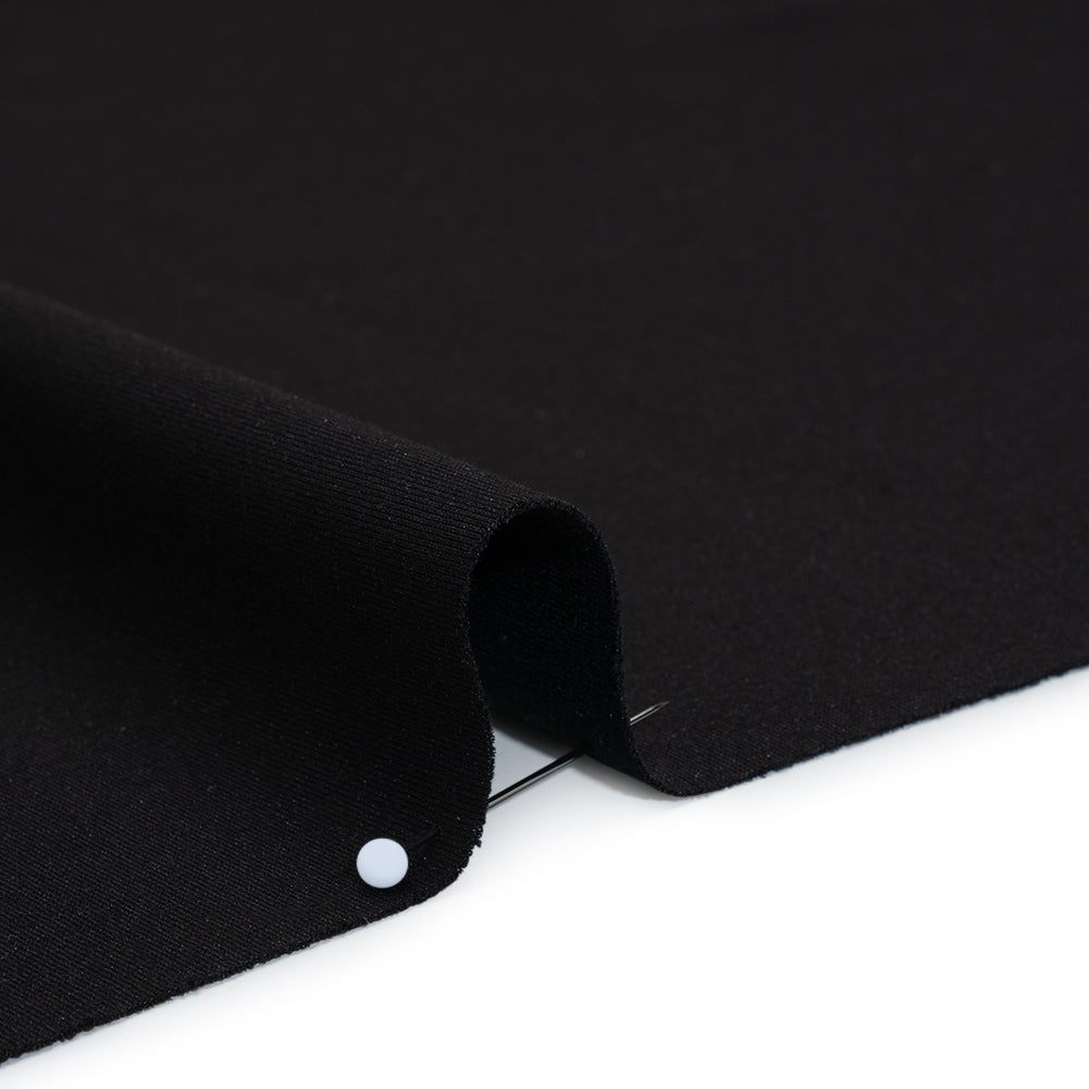 Lightweight Stretch Ponte Knit - Black - Hesperia Collection Detail Lightweight Stretch Ponte Knit - Black - Hesperia Collection Detail