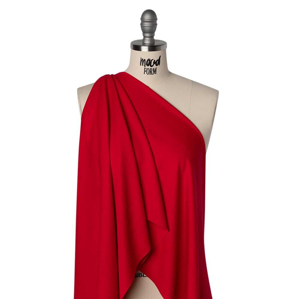 Lightweight Stretch Ponte Knit - Red - Hesperia Collection Drape Lightweight Stretch Ponte Knit - Red - Hesperia Collection Drape