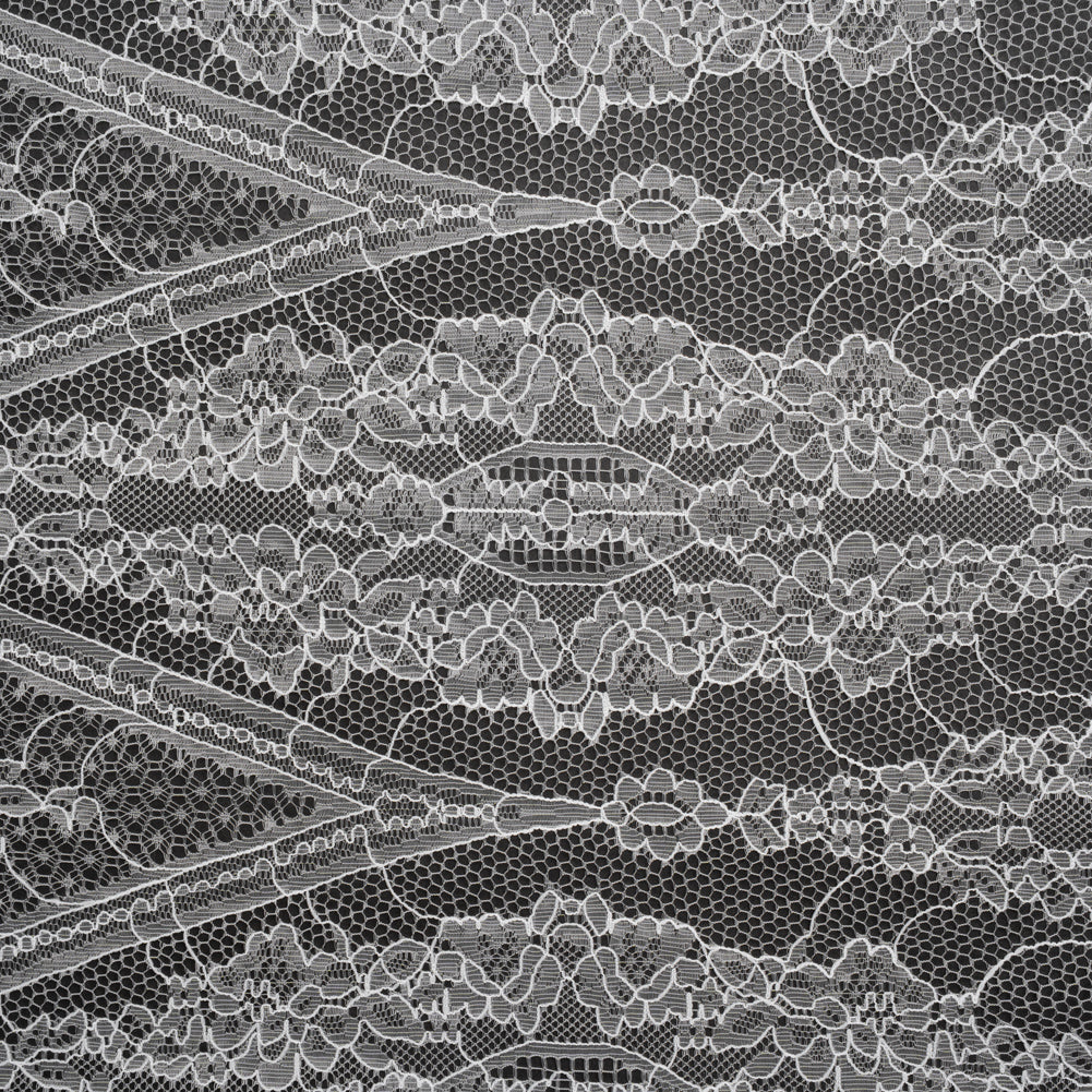 Re-Embroidered Lace with Scalloped Borders - White Floral Frames Re-Embroidered Lace with Scalloped Borders - White Floral Frames