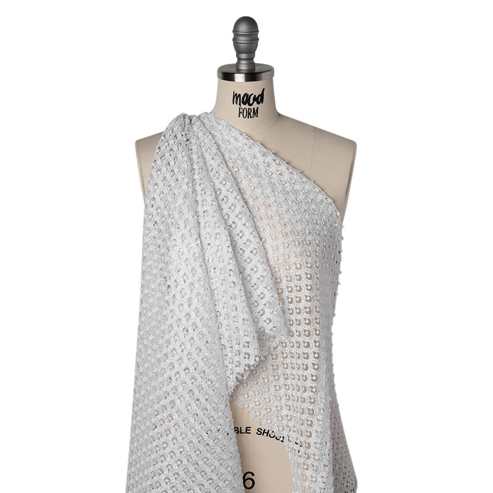 Guipure Lace - White Scale Scallops Guipure Lace - White Scale Scallops