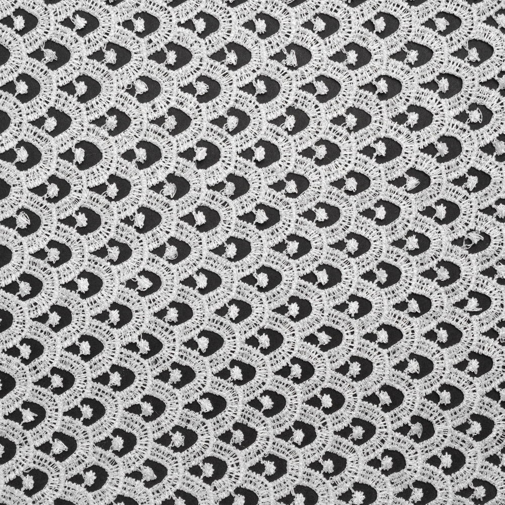 Guipure Lace - White Scale Scallops Guipure Lace - White Scale Scallops