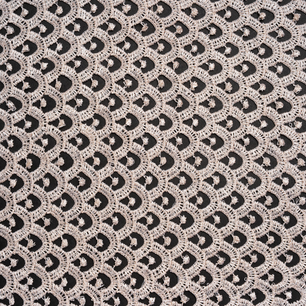 Guipure Lace - Bleached Sand Scale Scallops Guipure Lace - Bleached Sand Scale Scallops