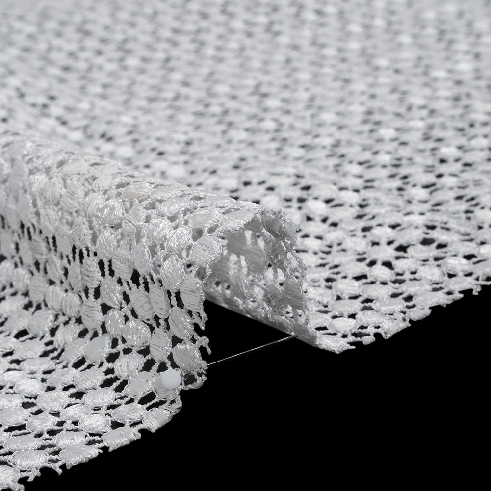 Guipure Lace - White Dots with Fancy Border Guipure Lace - White Dots with Fancy Border
