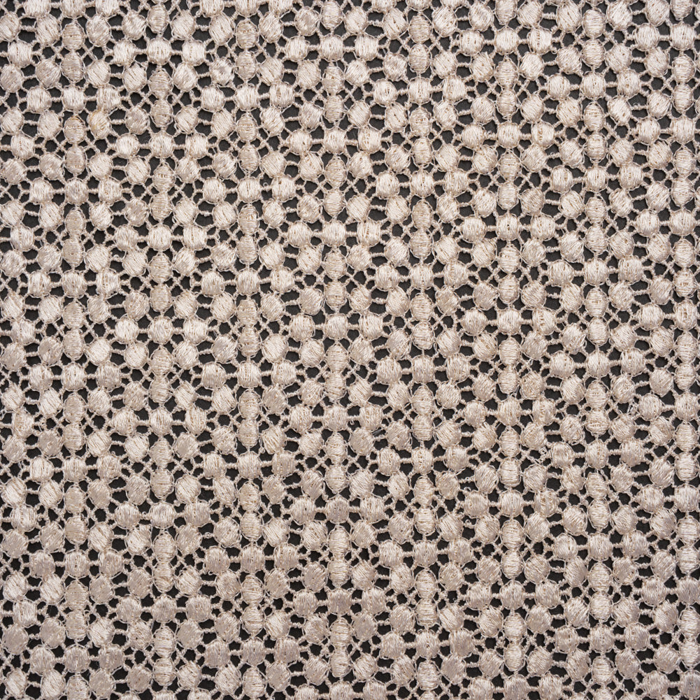 Guipure Lace - Bleached Sand Dots with Fancy Border Guipure Lace - Bleached Sand Dots with Fancy Border