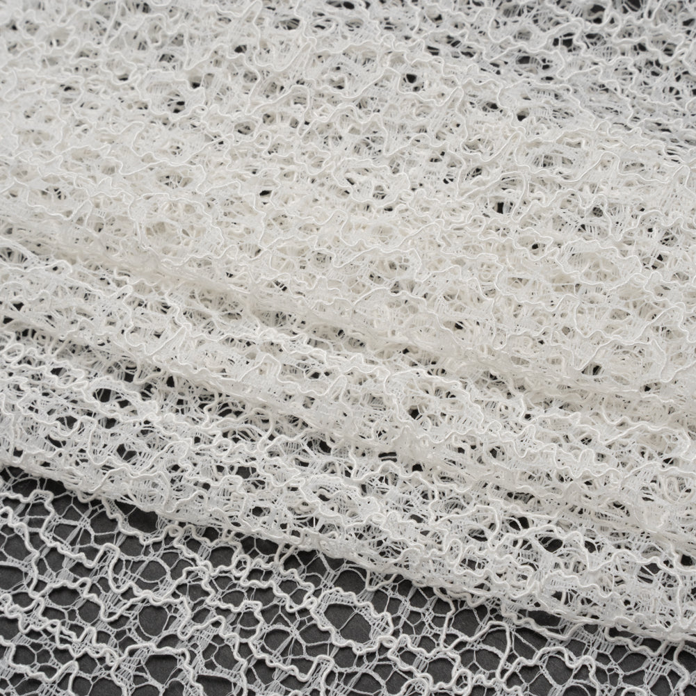Corded Nylon Lace - Off White Abstract Lines Corded Nylon Lace - Off White Abstract Lines