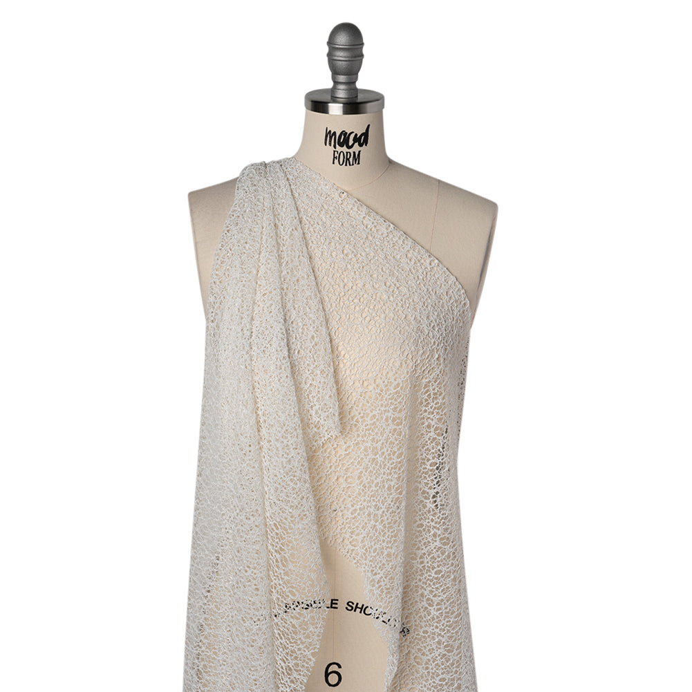 Corded Nylon Lace - Off White Abstract Lines Corded Nylon Lace - Off White Abstract Lines