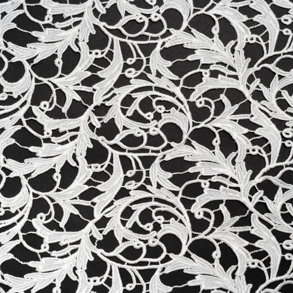 Guipure Lace - Off White Swirling Leafy Vines Guipure Lace - Off White Swirling Leafy Vines