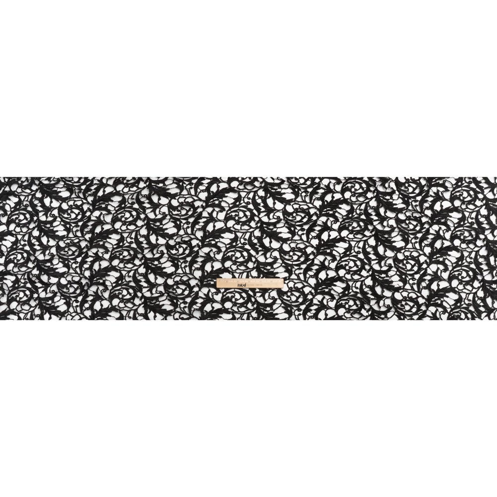 Guipure Lace - Black Swirling Leafy Vines Guipure Lace - Black Swirling Leafy Vines