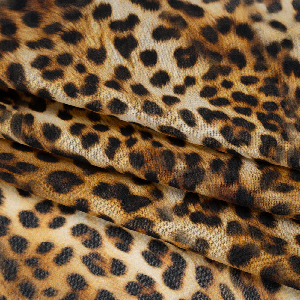 Cotton Voile Print by Max Alexander - Beige, Brown and Black Leopard Spots Folded Cotton Voile Print by Max Alexander - Beige, Brown and Black Leopard Spots Folded
