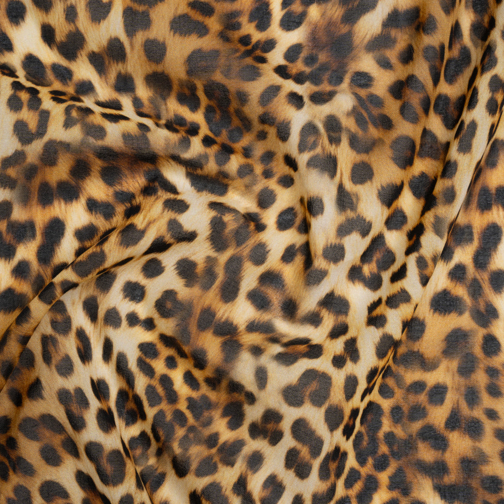 Cotton Voile Print by Max Alexander - Beige, Brown and Black Leopard Spots Cotton Voile Print by Max Alexander - Beige, Brown and Black Leopard Spots