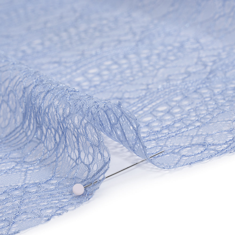 Nylon Lace with Finished Edges - Breeze Blue - Designer Deadstock - Detail Nylon Lace with Finished Edges - Breeze Blue - Designer Deadstock - Detail