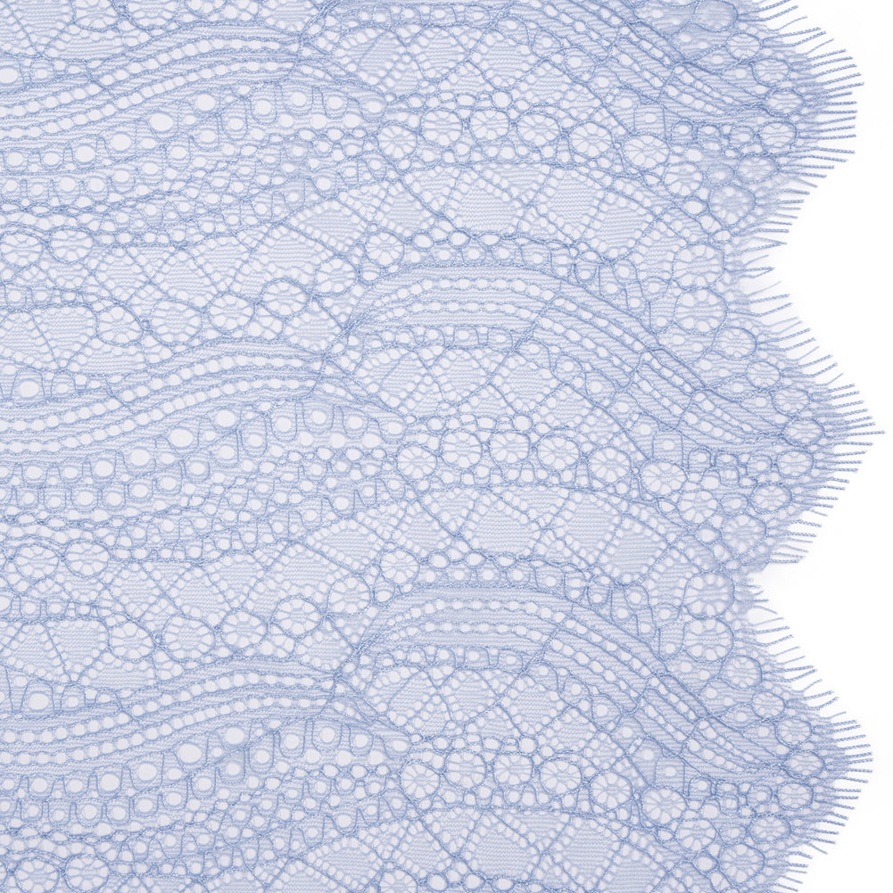 Nylon Lace with Finished Edges - Breeze Blue - Designer Deadstock Nylon Lace with Finished Edges - Breeze Blue - Designer Deadstock