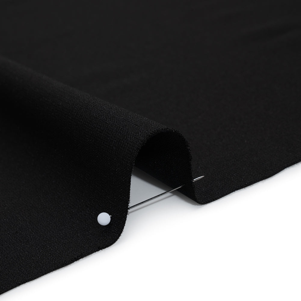 Stretch Polyester Twill Suiting - Black Stretch Polyester Twill Suiting - Black