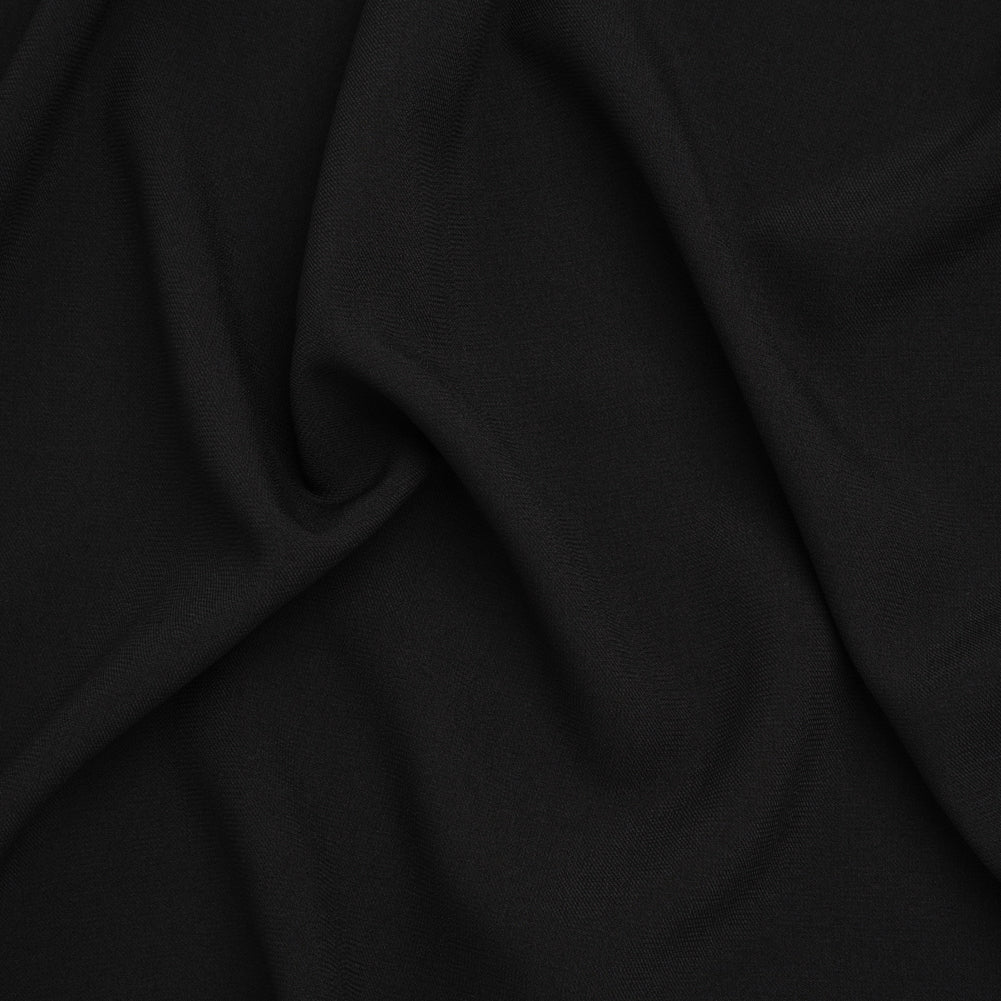 Stretch Polyester Twill Suiting - Black Stretch Polyester Twill Suiting - Black