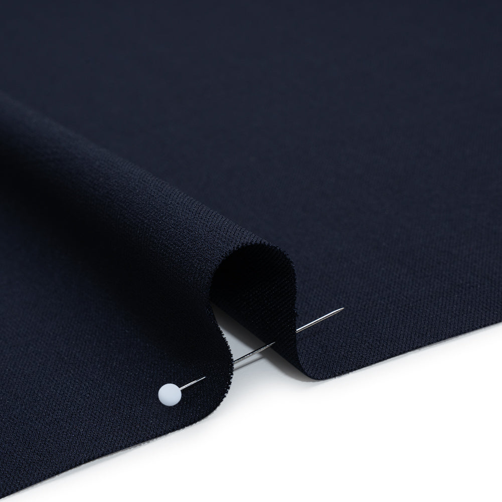 Stretch Polyester Twill Suiting - Midnight Navy Stretch Polyester Twill Suiting - Midnight Navy