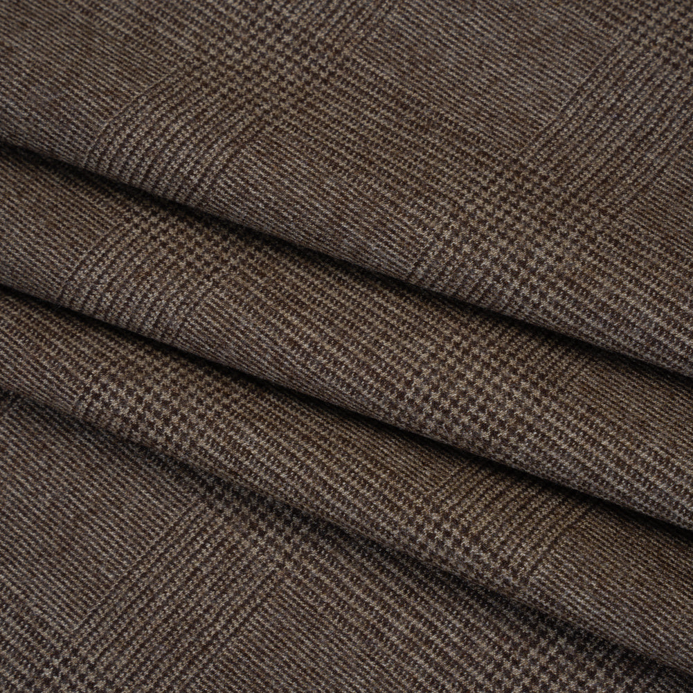 Wool Suiting - Brown and Black Glen Plaid Wool Suiting - Brown and Black Glen Plaid